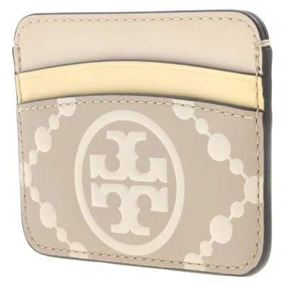 Tory Burch T Monogram Contrast Embossed Card Case In Neutral