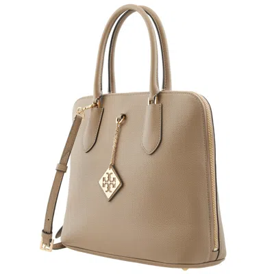 Tory Burch Pebbled Swing Satchel In Brown