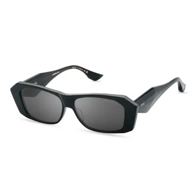 Dita Noxya Geometric Rectangular Frame Sunglasses With Tapered Temples In Black