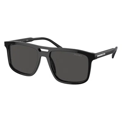 Prada Eyewear Rectangular Frame Sunglasses In Black