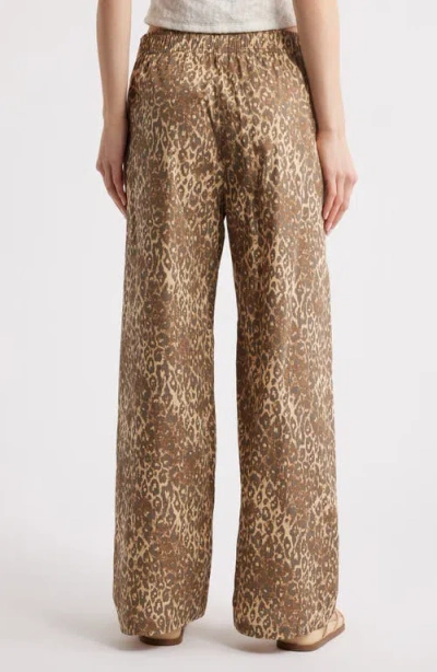 Bdg Urban Outfitters Animal Print Wide Leg Pants In Brown