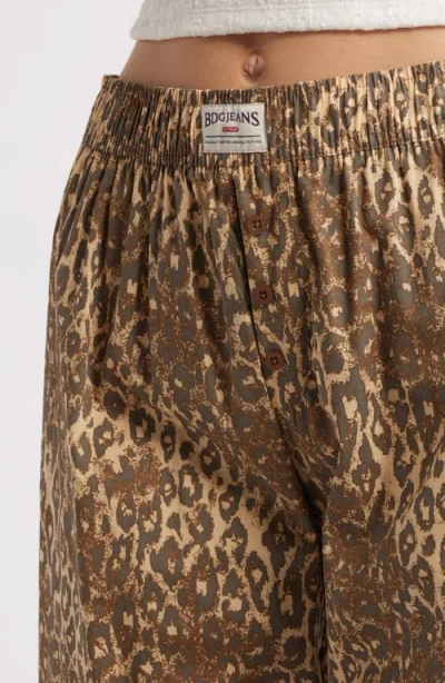 Bdg Urban Outfitters Animal Print Wide Leg Pants In Brown