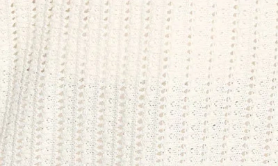 Nic + Zoe Nic+zoe Beach Walk Open Stitch Fringe Sweater In White