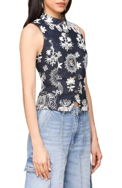 Avec Les Filles Women's Soutache Denim Button-front Vest