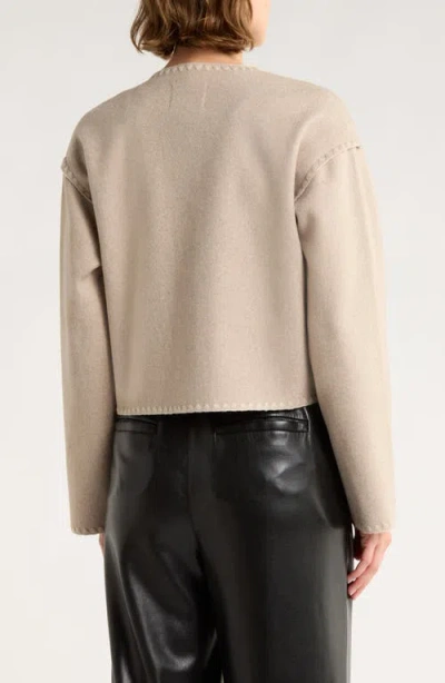 Vigoss Contrast Stitch Jacket In Brown