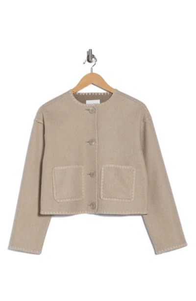 Vigoss Contrast Stitch Jacket In Brown