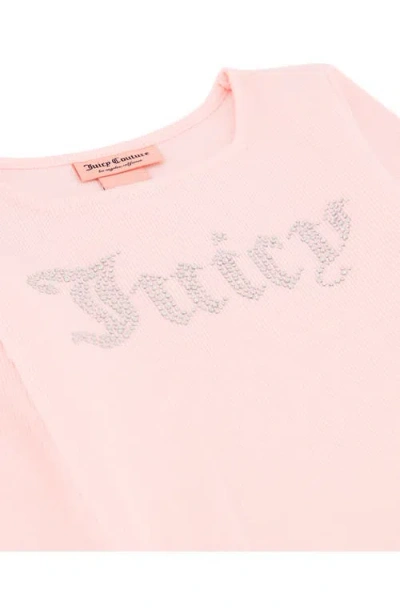 Juicy Couture Kids' Crystal Embellished Long Sleeve T-shirt & Pants Set In Gray