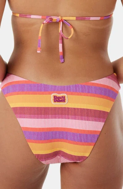 Roxy Coastal Current Reversible Bikini Bottoms In Animal Print