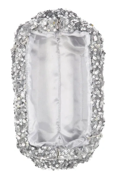 Jessica Mcclintock Janie Sequins Clutch In Silver