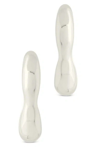 Sterling Forever Aileen Molten Micro Hoop Earrings In Silver