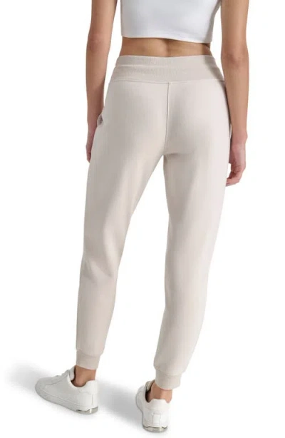 Dkny Rhinestone Logo Cuffed Fleece Joggers In Neutral