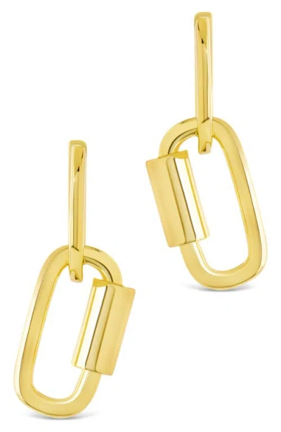 Sterling Forever Ellison Carabiner Drop Earrings In Gold