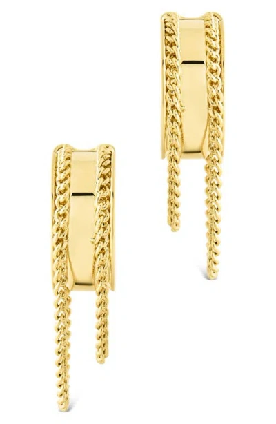 Sterling Forever Gwendolyn Chain Drop Hoop Earrings In Gold