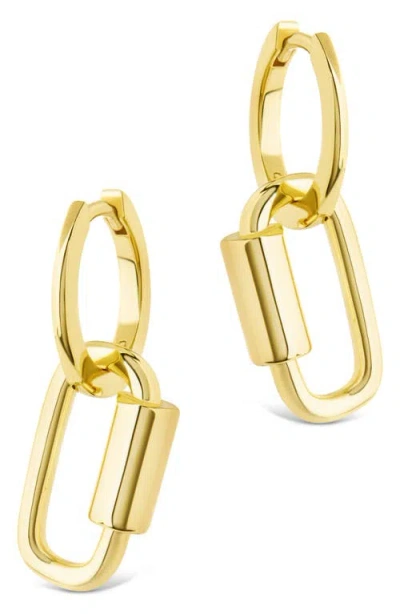 Sterling Forever Ellison Carabiner Drop Earrings In Gold