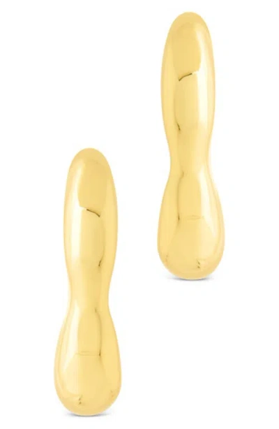 Sterling Forever Aileen Molten Micro Hoop Earrings In Gold