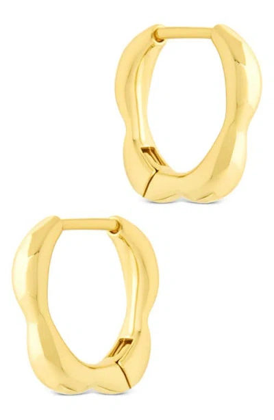 Sterling Forever Aileen Molten Micro Hoop Earrings In Gold
