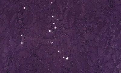 Marina Sequin Lace Cap Sleeve Sheath Dress In Purple