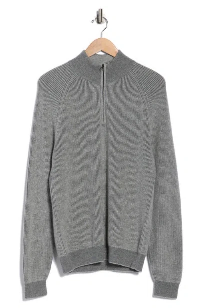 Amicale Rib Cashmere Pullover In Gray