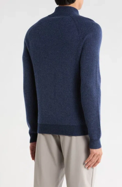 Amicale Rib Cashmere Pullover In Blue