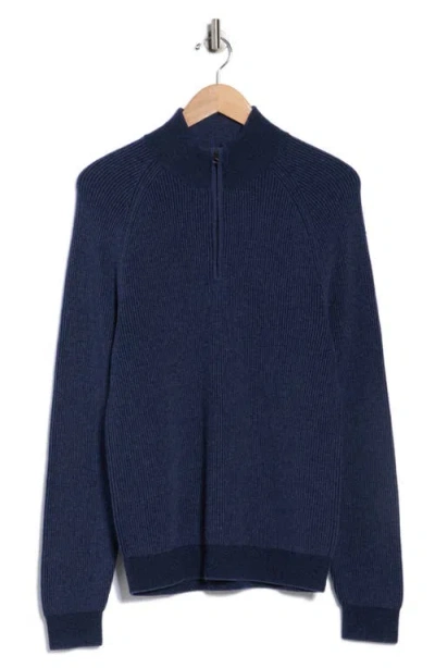 Amicale Rib Cashmere Pullover In Blue