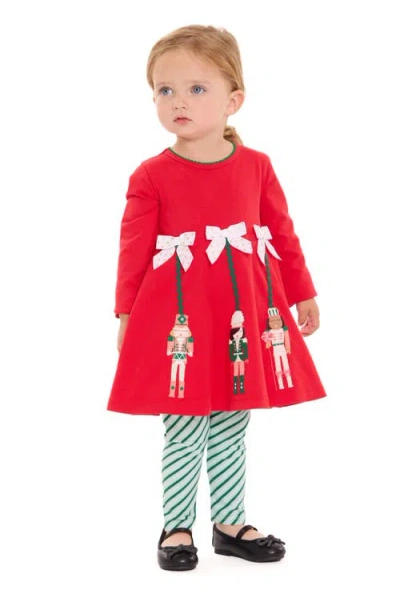 Bonnie Jean Kids' Dangling Nutcracker Tunic & Leggings Set In Multi