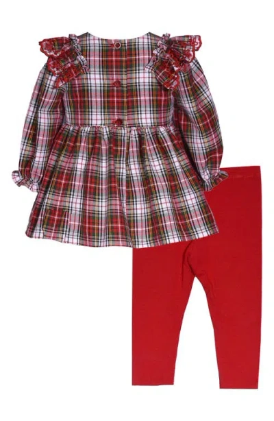 Bonnie Jean Kids' Plaid Embroidered Tunic & Leggings Set In Multi