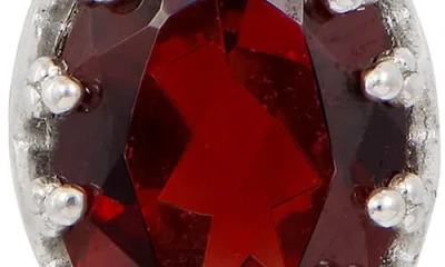 Savvy Cie Jewels Rhodium Plated Sterling Silver Semiprecious Stone Pendant Necklace In Metallic