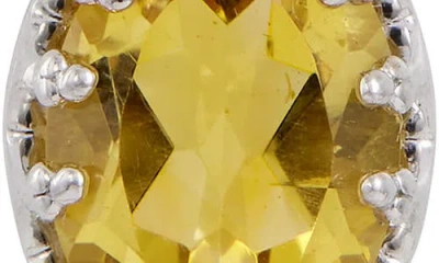 Savvy Cie Jewels Rhodium Plated Sterling Silver Semiprecious Stone Pendant Necklace In Silver