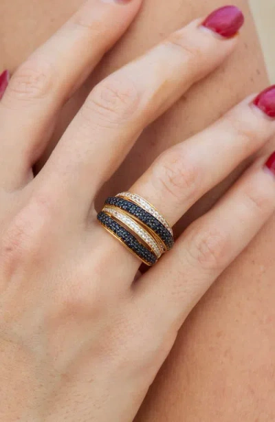 Savvy Cie Jewels Semiprecious Stone & White Sapphire Crossover Ring In Gold