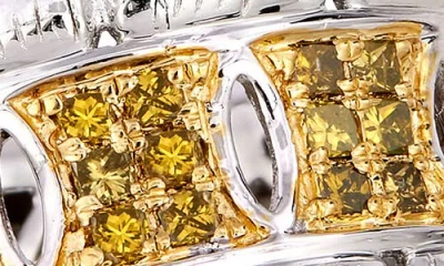 Savvy Cie Jewels Yellow Diamond Band Ring In Silver