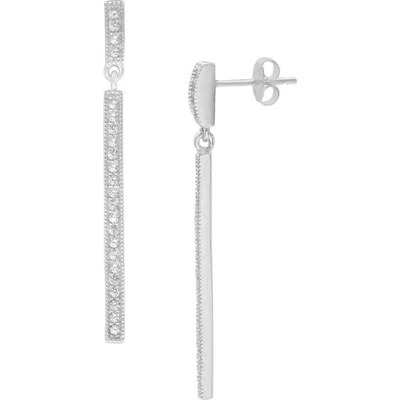 Savvy Cie Jewels 18k Gold Vermeil Linear Cz Drop Earrings In Metallic