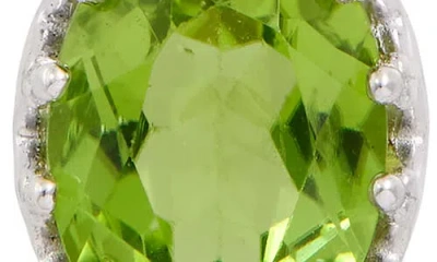 Savvy Cie Jewels Rhodium Plated Sterling Silver Semiprecious Stone Pendant Necklace In Silver