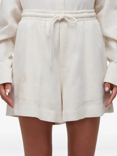 Osklen Embroidered Drawstring Shorts In White