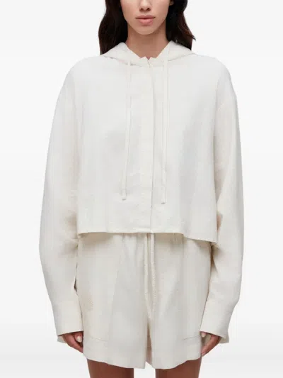 Osklen Bordado Concha Hooded Shell-stitch Jacket In White