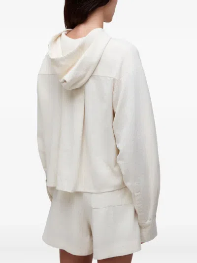 Osklen Bordado Concha Hooded Shell-stitch Jacket In White
