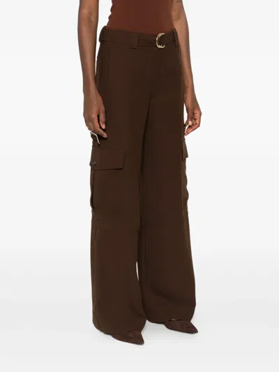 Ermanno Firenze Belted Pocket Trousers In Brown