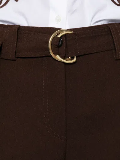 Ermanno Firenze Belted Pocket Trousers In Brown