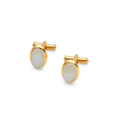 Aspinal Of London Oval Cufflinks In Gold