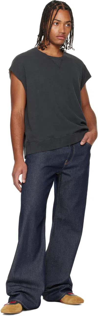 Visvim Black Mondo Dual Sweat S/l Dmgd Tank Top In Black