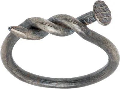 Guidi Nail Twisted G-an38 Ring In Metallic