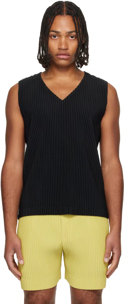 Issey Miyake Black Basics Tank Top In Black