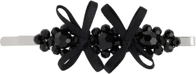 Simone Rocha Black Petite Bow Detail Flower Hair Clip In Multi