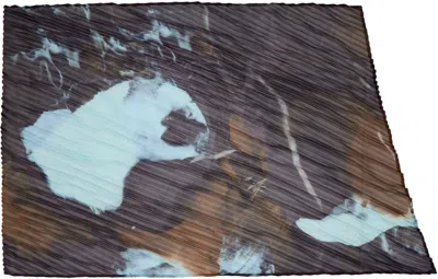 Issey Miyake Brown & Blue Agate Scarf In Multi