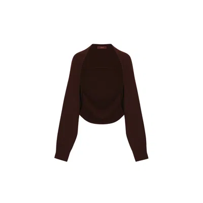 Callaite Women's Brown Pure Cashmere Choou Icon Shrug - Dark Maroon In Brown