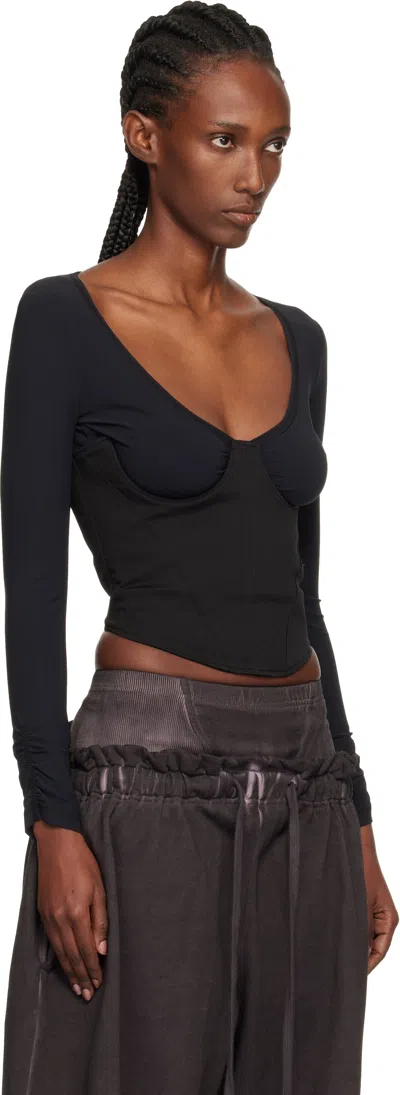 Knwls Black Scythe Bustier Top In Black