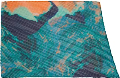 Issey Miyake Green Agate Scarf In Multi