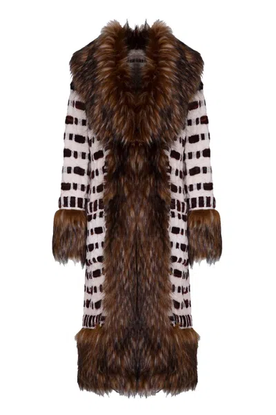 The Extreme Collection Women's Claire Raw Alpaca Long Coat In Brown