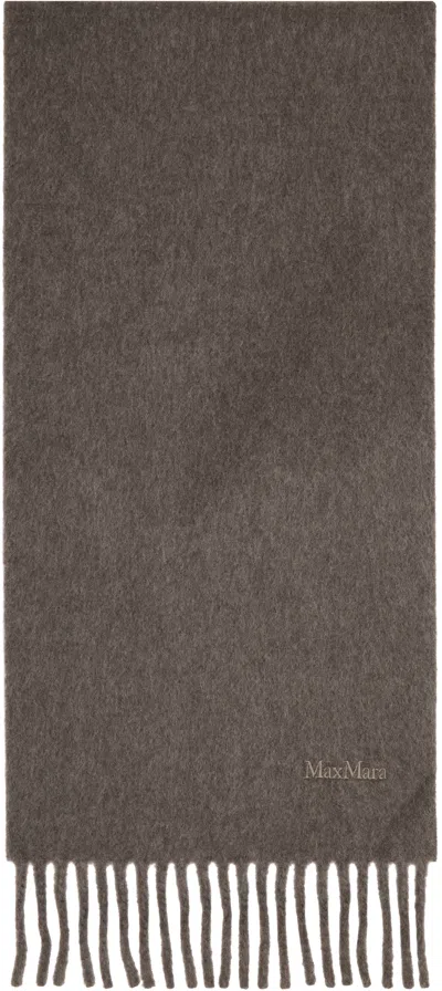 Max Mara Gray Scilli Scarf In Brown