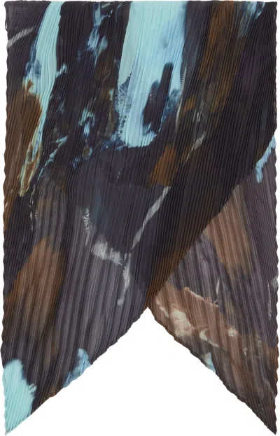 Issey Miyake Brown & Blue Agate Scarf In Multi