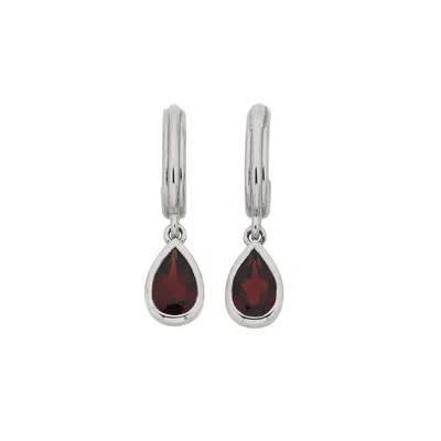 Zoe And Morgan Women's Silver / Red Ophelia Hoops Silver With Garnet In Multi